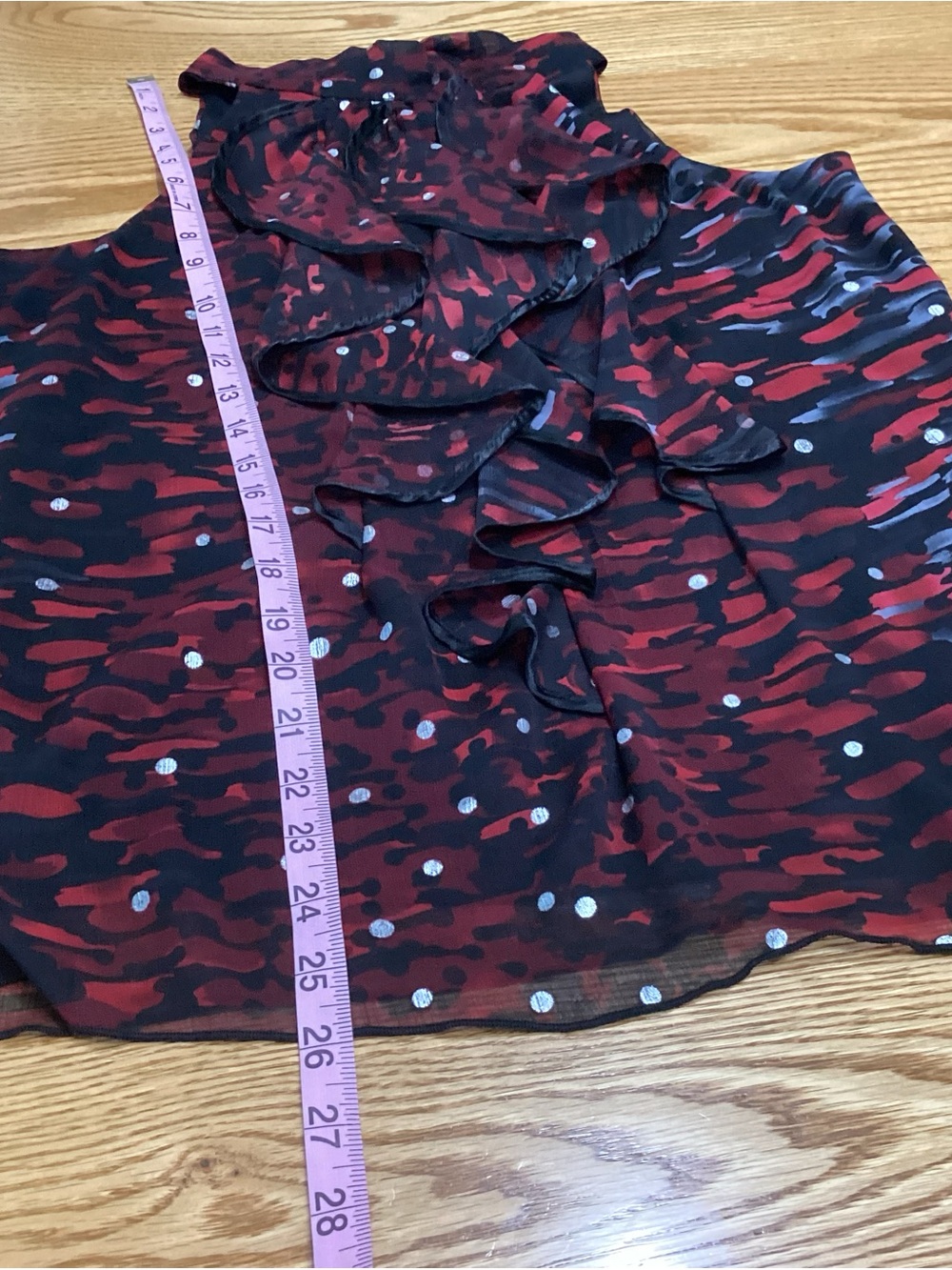 Bwear Red and Black Ruffle Halter Camisole Top